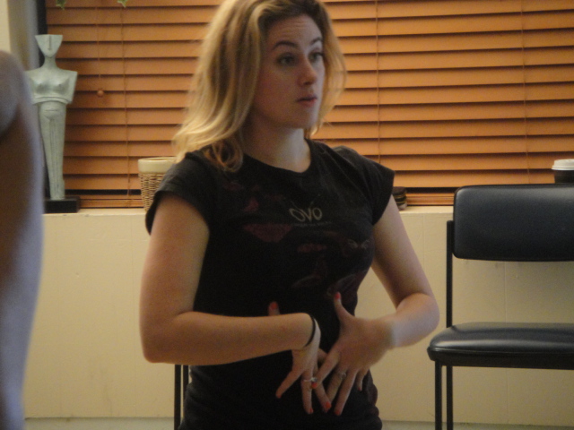 Movement tutor Natalia Ladyko instructing the students