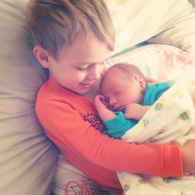 Proud brother Cade with sister Alexa September 2014