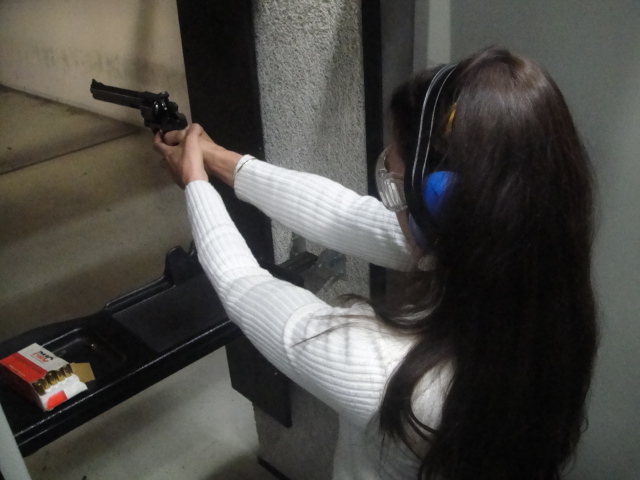 Practical Session: Student firing a .44 Magnum revolver